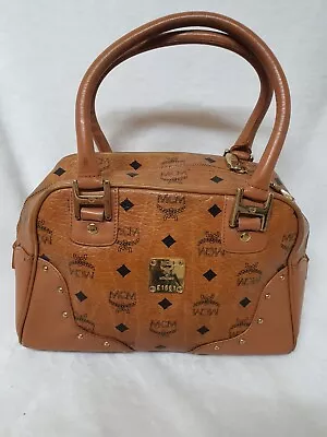 AUTHENTIC MCM Cognac Visetos Small  Tote Boston BAG • $110