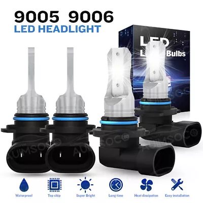 For Chevy S10 1994-2004 White LED Headlights High-Lo Lights Bulbs 9005 9006 4Pcs • $34.99