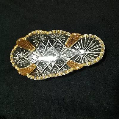 EAPG Antique US Glass 10546 Blazing Pinwheels Oblong Relish Dish Circa 1896 • $9