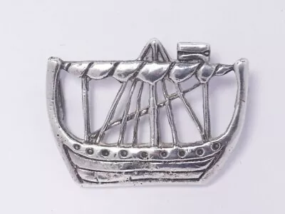 Sterling Silver Iona Style Viking Long Boat Brooch • $49.26