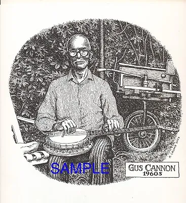 Signed R Crumb Giclee Print  Gus Cannon  2023 Robert Blues  8.5  X 11  • $160