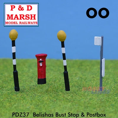 £8.70 • Buy BELISHAS, BUS STOP & POSTBOX Painted Ready To Place PD Marsh OO Gauge Z37