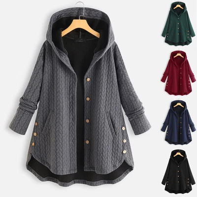 $39.67 • Buy Oversized Cardigan Women Ladies Warm Hooded Coat Outwear Jacket Top Plus Size AU