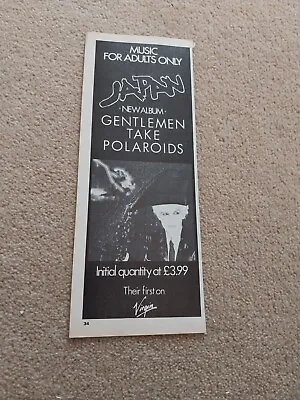 Tnewl57 Advert 11x4 Japan : 'gentlemen Take Polaroids' Album • £5.99