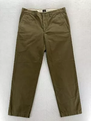 J.Crew Chino Pants Mens 34x32 Classic Relaxed Fit Straight Leg Green Casual NWT • $34.99