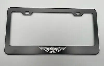 Aston Martin Logo Black License Plate Frame Stainless Steel With Laser Engraved  • $19.95