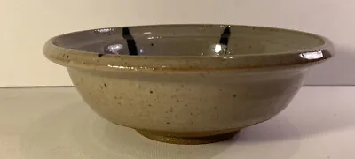 $15 • Buy Gray  Glazed Wheel Thrown Pottery Art Bowl  Artist Signed 7  From Rim To Rim