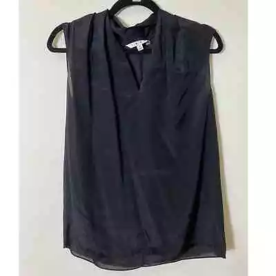 Cabi Black Silk Blend Sleeveless V-Neck Blouse Sz S • $7.29