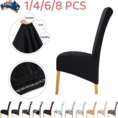 $9.99 • Buy Large Stretch Dining Chair Covers Seat Slipcover Spandex Wedding Cover Removable
