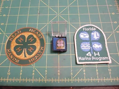 Vintage Florida 4H Club NOS Lot - Marine Patch Lapel Pin & Sticker • $1.99
