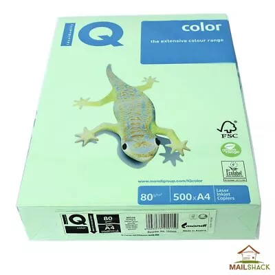 IQ Color A4 Paper Green Smooth 80gsm Laser Inkjet Copier 500 Sheets Recycled • £11.99