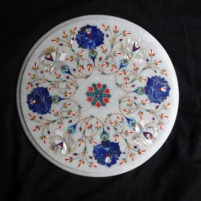 12  Side End Marble White Table Top Pietra Dura Inlay Furniture Decor  • $300.93