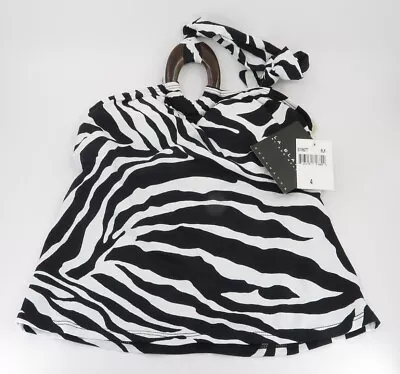 NWT La Blanca Tankini Top Womens Size 4 Zebra Striped By Rod Beattie • $70.64