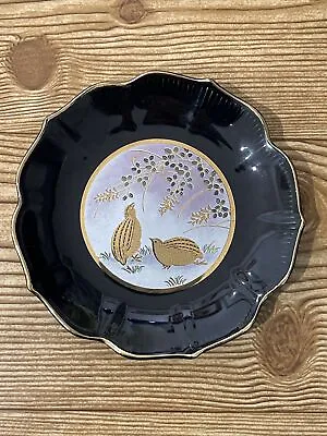 Fine China Saucers Black Quail Plate Bird Japan • $10