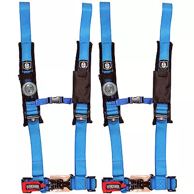 Pro Armor 4 Point Harness 2  Seat Belt For Polaris Can-Am Kawasaki Blue 2PK • $109.95