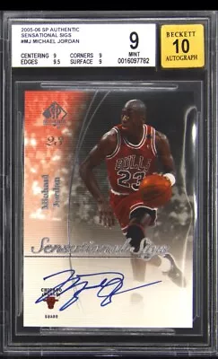 2005 SP Authentic Michael Jordan Auto Sensational Sigs Autograph BGS BAS 10 9 • $8500