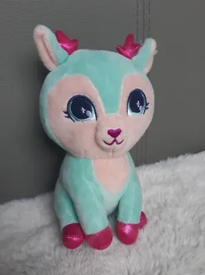 Kawaii Pastel Smiggle Reindeer 8  Soft Plush Toy Deer Mint Sparkly Antlers Girls • £8