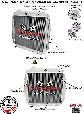 Champion 3 Row Aluminum DR Radiator For 1957-60 Ford Truck Ford V8 Config  • $244.32