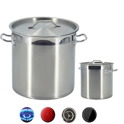 £125 • Buy Stainless Steel Cooking Stock Pot Chicken Soup Boiling Stew Catering With Lid