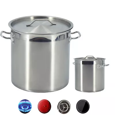 £125 • Buy Stainless Steel Cooking Stock Pot Chicken Soup Boiling Stew Catering With Lid
