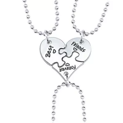 Best Friend Heart Pendant Necklaces Fashion Charm Gift Friendship Necklace 3pcs • $10.88