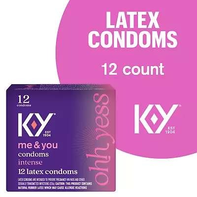 K-Y Me And You 12 Intense Lubricated Condoms  NEW • $8.40