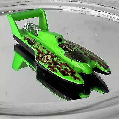 1995 Mattel Hot Wheels Biohazard Removal Green Hydroplane Speed Boat Thailand • $3.36