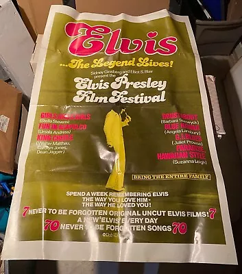 1970's ELVIS PRESLEY The Legend Lives! Film Festival 27x41  1-SH Poster • $60