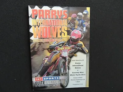 Wolverhampton Speedway V Coventry Bees 30th September 2002 Raceday Programme • £3.87