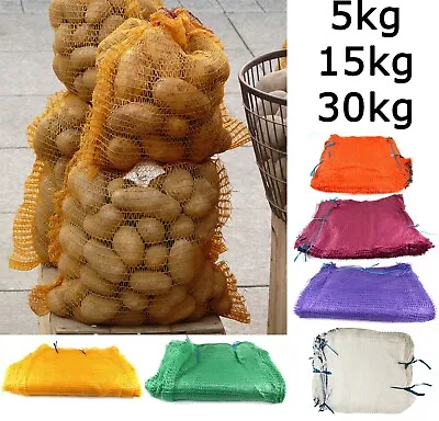 Net Sacks Vegetables Mesh Bags Logs Kindling Wood Carrot Onions Potatoes 5-30 Kg • £3.69