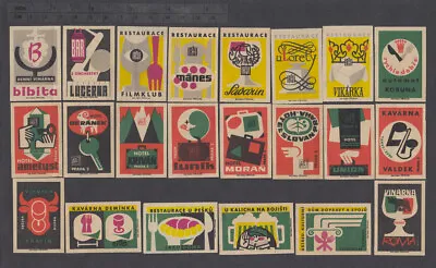 Series Of Old Czechoslovakian Matchbox Labels From 1964 /3621-3642/ • $1.40