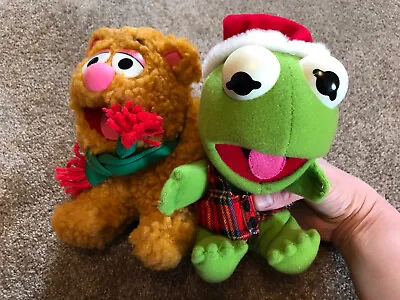 Muppet Babies Kermit The Frog Fozzie Bear Vintage Plush Stuffed Animal Christmas • $20