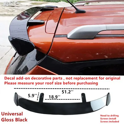 Universal Painted Glossy Black GT Style Rear Trunk Upper Roof Spoiler Lip Wing • $84.99