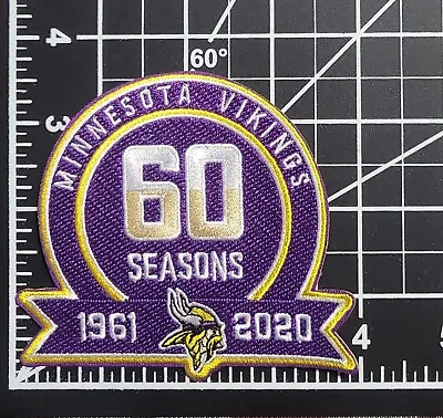 Minnesota Vikings 60th Anniversary Iron/Sew On Embroidered Patch USA Seller! • $5.95