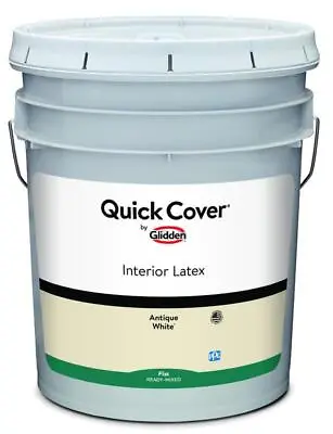 Glidden Quick Cover Interior Latex Paint Flat Antique White 5 Gallon • $57.92