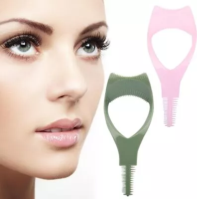 3 In 1 Eyelash Template Curler Mascara Guard Applicator Comb Brush Cosmetic Tool • $9.99