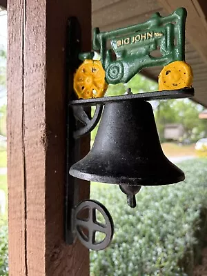 Vintage Cast Iron “Big John” Wall Mount Outdoor Barn Ranch Tractor Dinner Bell • $29