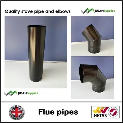 £39.99 • Buy 5  Inch & 6  Wood Burner Stovepipe Stove Flue Pipe Log Coal Multifuel