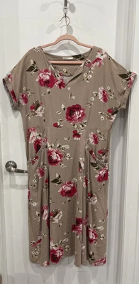 $29 • Buy REGATTA Linen Mix Floral Dress Size 14