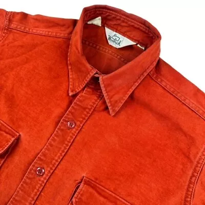 VTG Woolrich Men's Canvas Long Sleeve Work Shirt Red • XL • $33.24