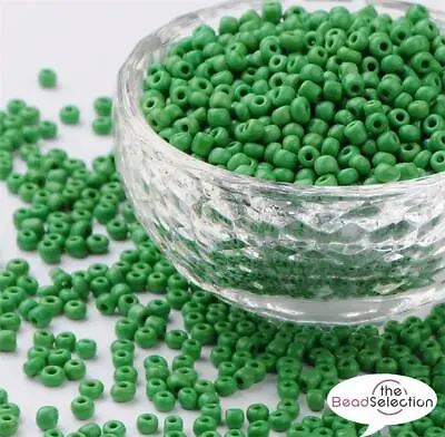 £2.99 • Buy 100g GREEN OPAQUE GLASS SEED BEADS 11/0 2mm 8/0 3mm 6/0 4mm