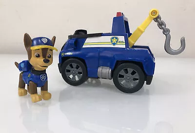 Paw Patrol - Chase's Tow Truck - Figure And Vehicle Complete Set / EUC /HTF Toy • $8.98