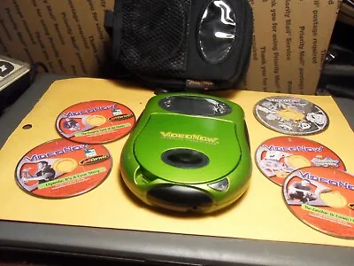 2003 Hasbro Video Now Personal Video Player 5 Discs & Case Holder Tested • $35