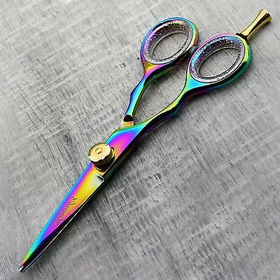 Professional Barber Hairdressing Scissors 5 Inch Titanium Scissors + Case • £10.66