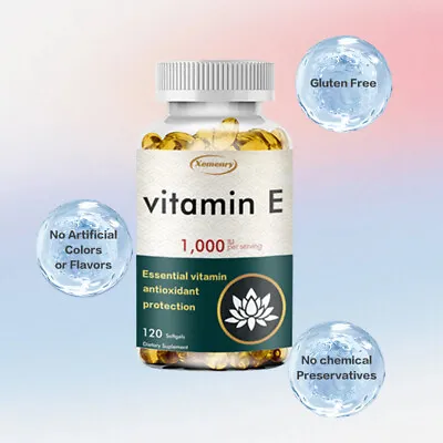 Vitamin E Capsules 1000IU - Natural Anti-aging AntioxidantSupports Skin Health • $10.14