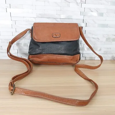 VTG Valentino Bag Leather Crossbody Brown Distressed Boho VALENTINO GARAVANI 90s • $268.88