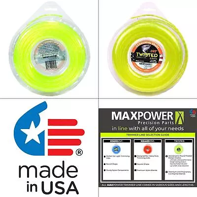 0.095 In Dia 100 Ft. L Twisted Trimmer Line | Maxpower X String Weedeater Usa • $15.99