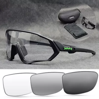 Photochromic Goggles Cycling Sport Sunglasses Mountain Road Bike Glasses Unisex • $29.99