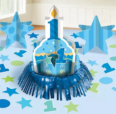 # 1st Birthday I'm One Blue Baby Boy Table Decorating Kit Party Decorations • $14.99