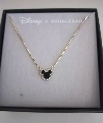 Disney X Baublebar  Gold With Crystal Mickey Mouse Necklace New • $25.99